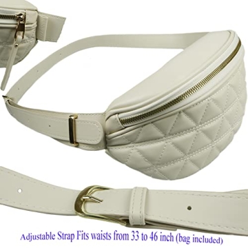 Fanny Packs for Women Cross Body Belt Bag Fashion Crossbody Waist Purse Quilted Bum Hip Pouch for Sports Workout Travel