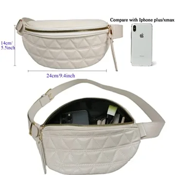 Fanny Packs for Women Cross Body Belt Bag Fashion Crossbody Waist Purse Quilted Bum Hip Pouch for Sports Workout Travel