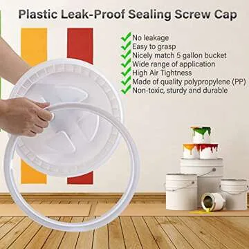 Durable 5 Gallon Leak-Proof Screw Cap Storage Lids
