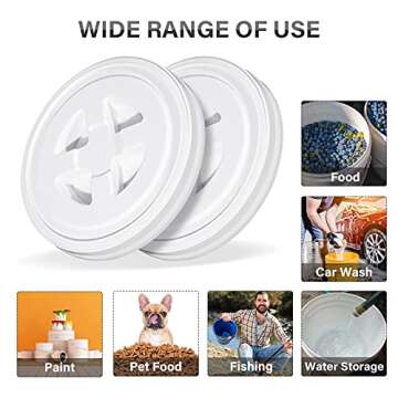 Durable 5 Gallon Leak-Proof Screw Cap Storage Lids