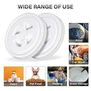 Durable 5 Gallon Leak-Proof Screw Cap Storage Lids