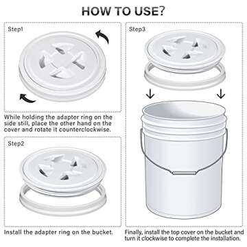 Durable 5 Gallon Leak-Proof Screw Cap Storage Lids