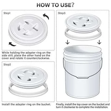 Durable 5 Gallon Leak-Proof Screw Cap Storage Lids