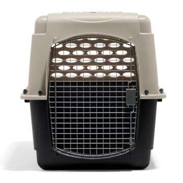 Petmate Vari Dog Kennel - Portable Dog Carriers & Crates for Large Dogs, Airline-Friendly, Durable Plastic, Pet Carrier For Home and Travel, 36 Inches, Taupe and Black