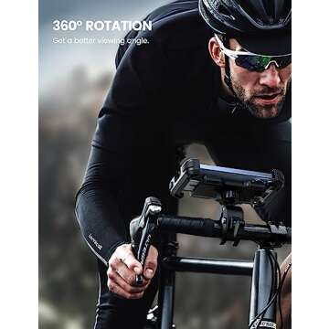 Lamicall Motorcycle Phone Mount, Bike Phone Holder - Upgrade Quick Install Handlebar Clip for Bicycle Scooter, Cell Phone Clamp for iPhone 16 15 Pro Max/ 14/13, Galaxy S10 and More 4.7-6.8" Phone