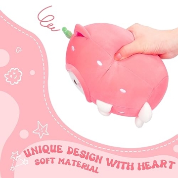 AIXINI Cute Strawberry Cat Plush Pillow 8" - Kawaii Gift