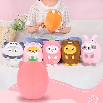 AIXINI Cute Strawberry Cat Plush Pillow 8" - Kawaii Gift