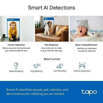 TP-Link Tapo 2K QHD Pan/Tilt Security Camera for Pet Camera, Baby Monitor, Motion Detection, Motion Tracking, 2-Way Audio, Night Vision, Cloud &SD Card Storage, Works w/Alexa & Google Home(Tapo C220)