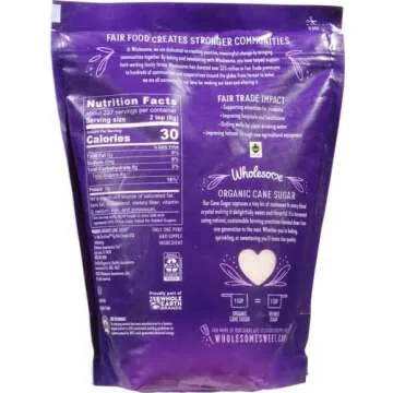 Wholesome Sweeteners 4-Pound Organic Cane Sugar, Fair Trade, Non GMO, Gluten Free & Vegan for Baking and Sweetening, 1 Pack