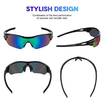 BEACOOL Polarized Sports Sunglasses for Men Women Youth Baseball Cycling Running Driving Fishing Gol...