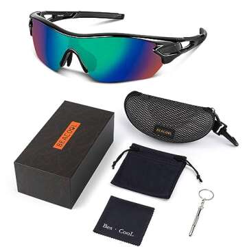 BEACOOL Polarized Sports Sunglasses for Men Women Youth Baseball Cycling Running Driving Fishing Golf Motorcycle TAC Glasses