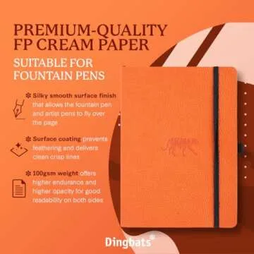 Dingbats A5 Wildlife Dotted Notebook Journal - Premium Vegan Leather Softcover Executive Journal for...