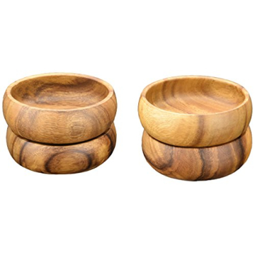 Pacific Merchants Acaciaware Natural Wood Bowls Set of 4