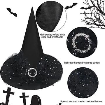 CCINEE Witch Hat for Women | Stunning Halloween Accessories