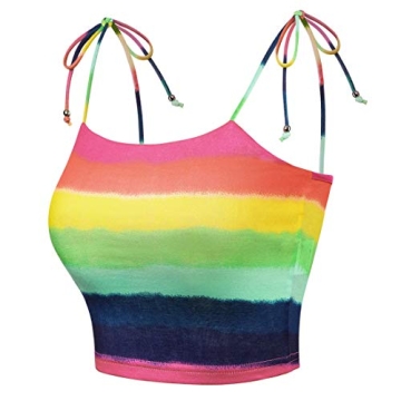 Allegra K Women's Cami Tube Top - Vibrant Summer Crop Tops with Adjustable Straps
