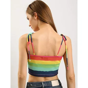 Allegra K Women's Summer Crop Top with Spaghetti Straps