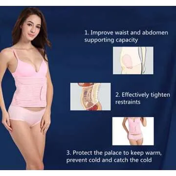 Healthcom Women's Waist Trimmer Belt Abdominal Binder Comfortable Elastic Postpartum Abdomen Recovery Belt Maternity Supports Belt Shaper Slimer Wrapper(Size:XL)