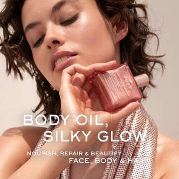 NUXE Huile Prodigieuse Floral Shimmering Multi Purpose Dry Oil for Face, Body & Hair. Luxurious Rose...