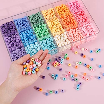 MAKERSLAND 2600+ pcs Rainbow Kandi Pony Beads Craft Kit