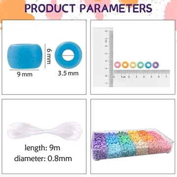 MAKERSLAND 2600+ pcs Rainbow Kandi Pony Beads Craft Kit