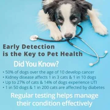 life2O 10-Parameter Cat & Dog Urine Test Strips 60ct, Cat & Dog UTI Test Kit, Diabetes Testing for Diabetic Pets, Urinalysis Reagent Strips: Glucose, Specific Gravity, pH, Ketone, Protein & More.