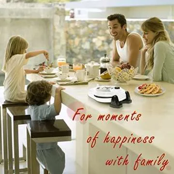 Moss & Stone White Belgian Waffle Maker, Electric Waffle Machine, Non-Stick Grids, Temperature Control, Round Waffle