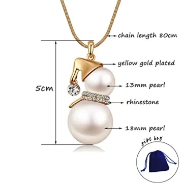 Beautiful Christmas Snowman Pendant Necklace for Women