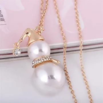 Beautiful Christmas Snowman Pendant Necklace for Women