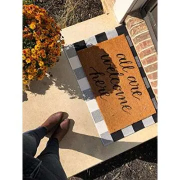 UKELER Buffalo Plaid Rugs 2×3- Cotton Retro Farmhouse Doormat Tartan Checkered Layered Door Mats Outdoor Hand-Woven Washable Throw Rugs for Front Porch/Kitchen/Sink/Bathroom/Entry Way