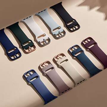 Sport Band Compatible with Apple Watch Bands 42mm 41mm 40mm 38mm, Soft Silicone Wristbands Strap with Classic Clasp for iWatch Series 10 9 SE 8 7 6 5 4 3 2 1 for Women Men, Milk Tea