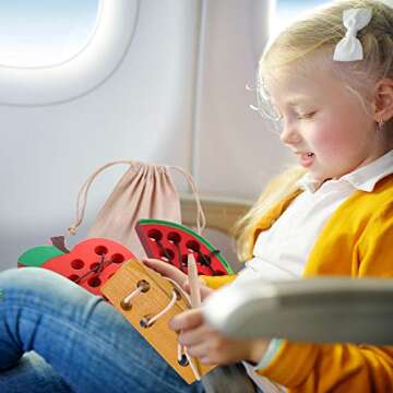 Lacing Toy for Toddlers, Fine Motor Skill Toys for 3 Year Old, Educational Learning Montessori Activ...