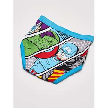 Marvel Boys' Big Avengers 100% Cotton Briefs with Assorted Hero Prints Including Iron Man, Hulk, Thor & More in Size 4, 6 & 8, 5-Pack