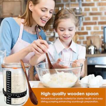 TOKPELA Sourdough Starter Jar Glass, Wide Mouth Sourdough Starter Jars, Sourdough Starter Kit with Wooden Spoon, Cloth Cover, Glass Lids, Sourdough Starter Jar 27oz for Sourdough Bread Baking Supplies