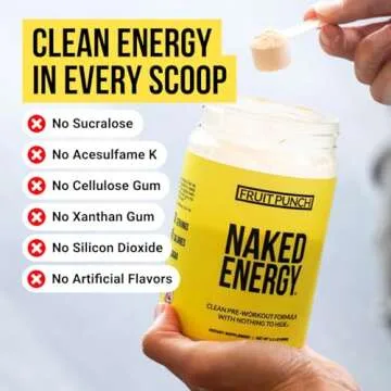 Naked Fruit Punch Naked Energy - Clean Pre Workout Supplement for Men and Women, Vegan Friendly, No ...