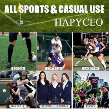 HAPYCEO Soccer Socks, Knee High Long Tube Lightweight Solid Color Football Softball Baseball Team Sports Socks, 2/6/12 Pairs