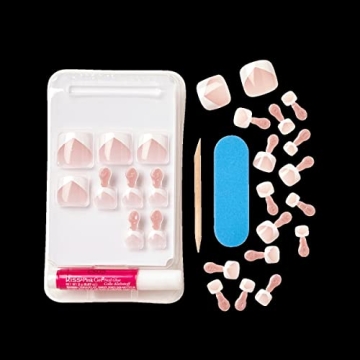 KISS Limited Edition French Tip Press-On Toenails Kit 27 Ct