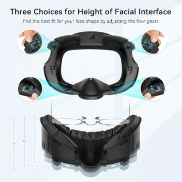 AMVR Face Cover Pad Facial Interface Compatible with Meta/Oculus Quest 3 Accessories, with Soft PU Face Cushion Pad Replacement and Breathable Ice Silk Cotton, NOT Compatible with Meta Quest 3S