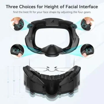 AMVR Face Cover Pad Facial Interface Compatible with Meta/Oculus Quest 3 Accessories, with Soft PU Face Cushion Pad Replacement and Breathable Ice Silk Cotton, NOT Compatible with Meta Quest 3S
