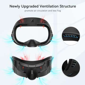 AMVR Face Cover Pad Facial Interface Compatible with Meta/Oculus Quest 3 Accessories, with Soft PU Face Cushion Pad Replacement and Breathable Ice Silk Cotton, NOT Compatible with Meta Quest 3S