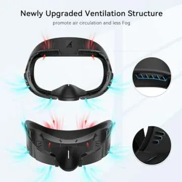AMVR Face Cover Pad Facial Interface Compatible with Meta/Oculus Quest 3 Accessories, with Soft PU Face Cushion Pad Replacement and Breathable Ice Silk Cotton, NOT Compatible with Meta Quest 3S