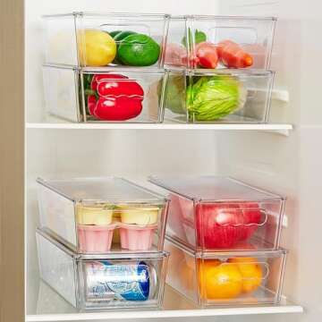 Vtopmart Clear Storage Bins with Lids for Organization