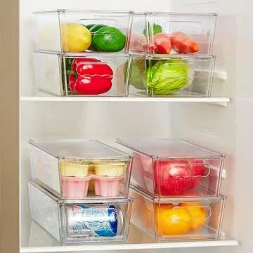 Vtopmart Clear Storage Bins with Lids for Organization