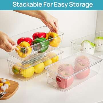Vtopmart Clear Storage Bins with Lids for Organization