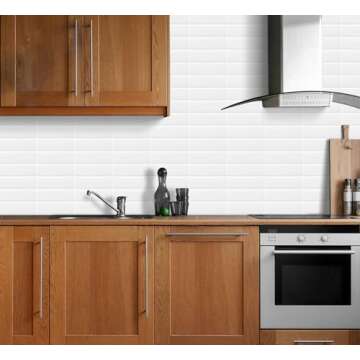 DEWOO White Peel and Stick Backsplash - Easy Modern Upgrade