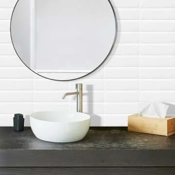 DEWOO White Peel and Stick Backsplash - Easy Modern Upgrade