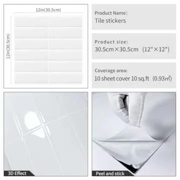 DEWOO White Peel and Stick Backsplash - Easy Modern Upgrade