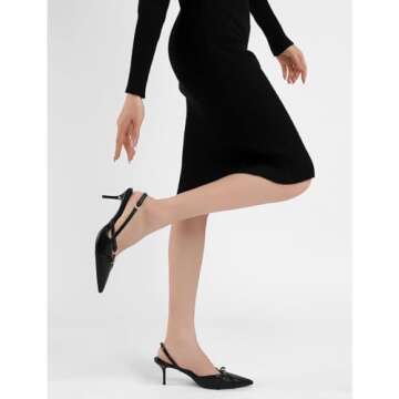 KaroNairy Kitten Heels for Women Pointed Toe Slingback Heels Closed Toe Low Heel Wedding Dress Pumps with Buckles Black8