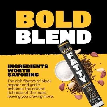 FATTY Grass-Fed Beef Smoked Meat Sticks - High Protein Snack