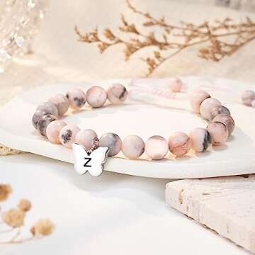 UNGENT THEM Butterfly Initial Bracelet for Girls