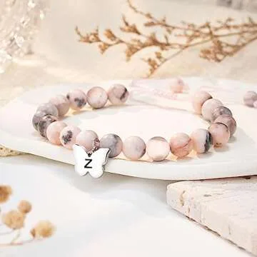 UNGENT THEM Butterfly Initial Bracelet for Girls